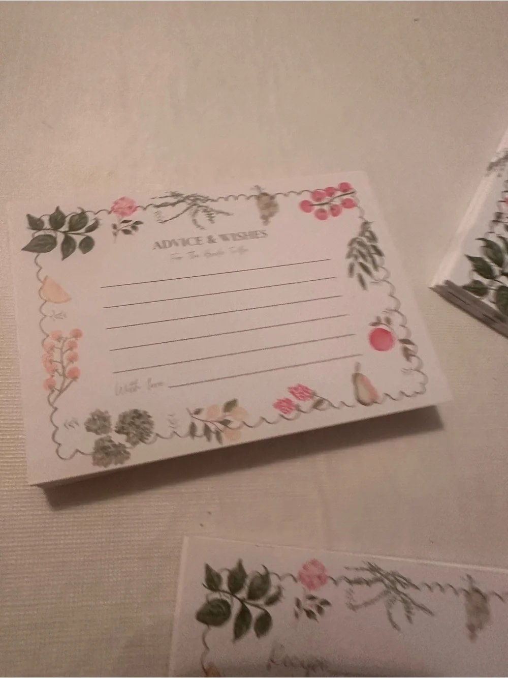 Fresh Garden Party Bridal Shower Game & Advice Cards - Party Supplies